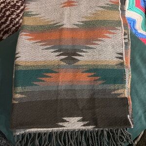 Southwestern Patterned Scarf with Fringe